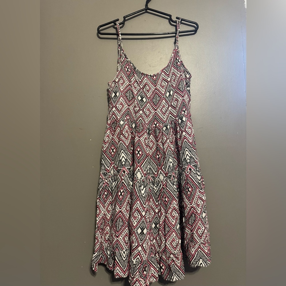 Fun & Flirt Dress - Pink,Black, White Geometric